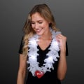 White Flower Light Up Lei with Medallion