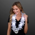 White Flower Light Up Lei with Medallion