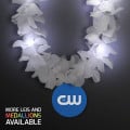 White Flower Light Up Lei with Medallion