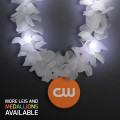 White Flower Light Up Lei with Medallion