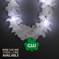 White Flower Light Up Lei with Medallion