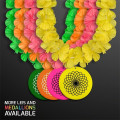 Neon Assorted Hawaiian Leis with Medallion (Non-Light Up)