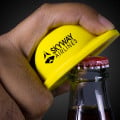 Yellow Plastic Construction Hat Bottle Opener Key Chain