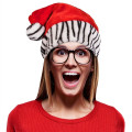 Zebra Print Santa Hat