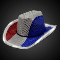 Patriotic LED Sequin Cowboy Hat