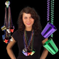 Mardi Gras Necklace with Shot Glass