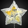 Happy New Year Metallic Star Balloon - 18 Inch