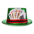 Green Glitter Casino Top Hat