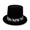 Black Happy New Year Top Hat