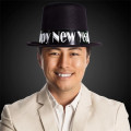 Black Happy New Year Top Hat