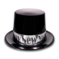 Black and Silver Happy New Year Top Hat