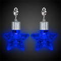 Blue Star LED Clip On Earrings
