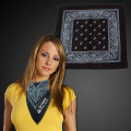 Navy Blue 22" x 22" Cotton Paisley Bandanas