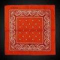 Orange 22" x 22" Cotton Paisley Bandanas