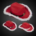 Santa Cowboy Hat w/ White Trim