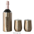 Vinglacé® Wine Bottle Insulator & 2 Glass Gift Set, Laser,