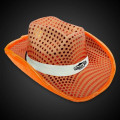 LED Orange Sequin Cowboy Hat