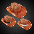 LED Orange Sequin Cowboy Hat