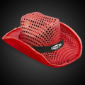 RED SEQUIN LED COWBOY HAT