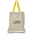 Eco-Friendly 100% Cotton Canvas Tote Bag W/ Color Handles