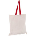 Eco-Friendly 100% Cotton Canvas Tote Bag W/ Color Handles