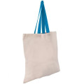 Eco-Friendly 100% Cotton Canvas Tote Bag W/ Color Handles