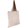 Eco-Friendly 100% Cotton Canvas Tote Bag W/ Color Handles