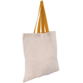 Eco-Friendly 100% Cotton Canvas Tote Bag W/ Color Handles