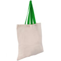 Eco-Friendly 100% Cotton Canvas Tote Bag W/ Color Handles