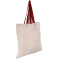 Eco-Friendly 100% Cotton Canvas Tote Bag W/ Color Handles