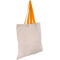 Eco-Friendly 100% Cotton Canvas Tote Bag W/ Color Handles