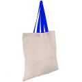 Eco-Friendly 100% Cotton Canvas Tote Bag W/ Color Handles