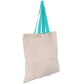 Eco-Friendly 100% Cotton Canvas Tote Bag W/ Color Handles
