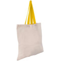 Eco-Friendly 100% Cotton Canvas Tote Bag W/ Color Handles