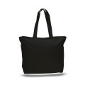 12 Oz. Cotton Canvas Jumbo Zipper Tote Bag