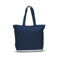 12 Oz. Cotton Canvas Jumbo Zipper Tote Bag