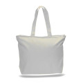 12 Oz. Cotton Canvas Jumbo Zipper Tote Bag