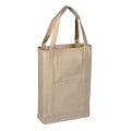 100% Cotton Heavy Canvas Two Tone Tote Bag W/ Pocket