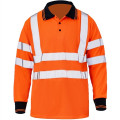 High Vis Class 3 Reflective Safety Long Sleeve Polo Shirt