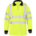 High Vis Class 3 Reflective Safety Long Sleeve Polo Shirt