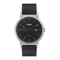 40MM METAL MATTE SILVER CASE, 3 HAND MVMT, BLACK D...