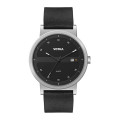 40MM METAL MATTE SILVER CASE, 3 HAND MVMT, BLACK D...