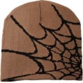 Knitted Beanie W/ Spider Web Design