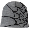Knitted Beanie W/ Spider Web Design
