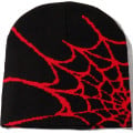 Knitted Beanie W/ Spider Web Design