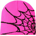 Knitted Beanie W/ Spider Web Design