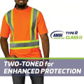Hi Vis Reflective X-Back Class 2 Safety T-Shirt w/ Pocket