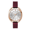 36MM METAL OVAL ROSE GOLD CASE, 3 HAND MVMT, SILVE...