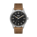 40MM METAL MATTE SILVER CASE, 3 HAND MVMT, BLACK D...