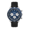 42MM METAL SILVER CASE, CHRONOGRAPH MVMT, BLUE DIA...